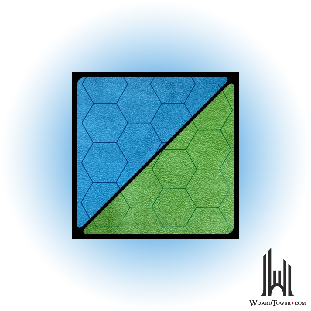 BATTLEMAT 1 HEX REVERSIBLE BLUE - GREEN 26X23.5